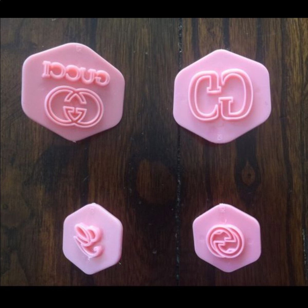 Designer logo fashion cookie cutter mold set